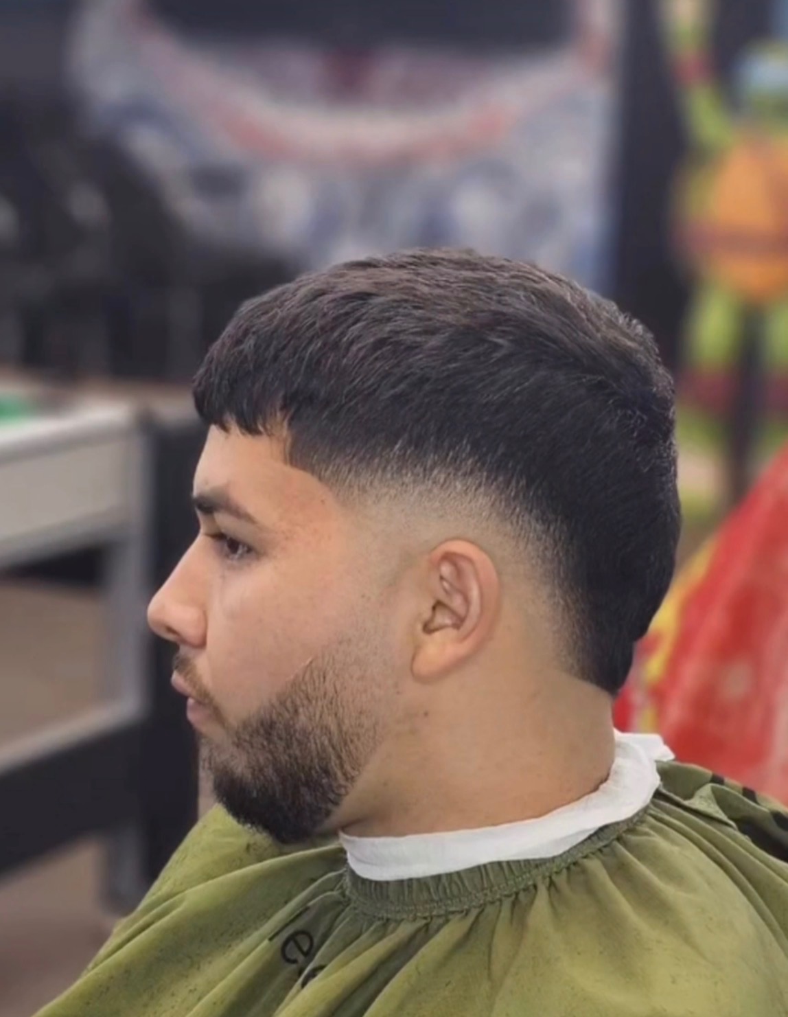 Haircut and beard trim with clean fade