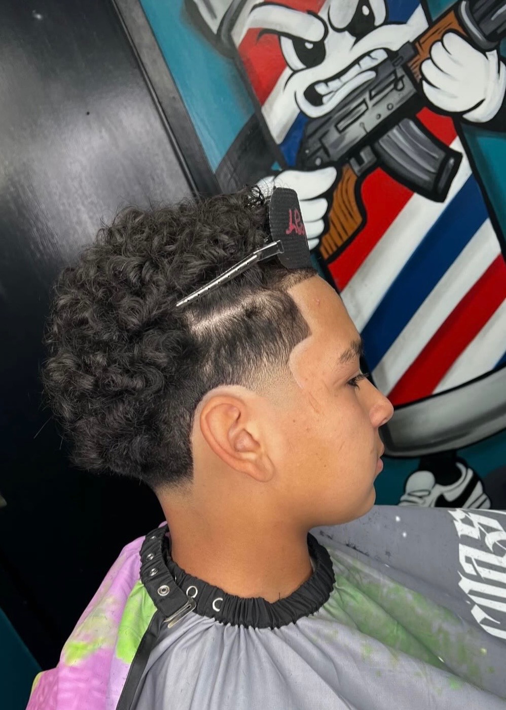 Taper haircut with natural texture